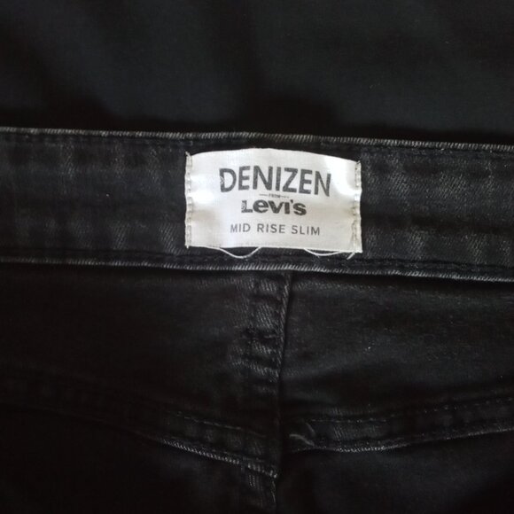 LEVI'S DENIZEN MID RISE SLIM BLACK JEANS - Picture 4 of 8